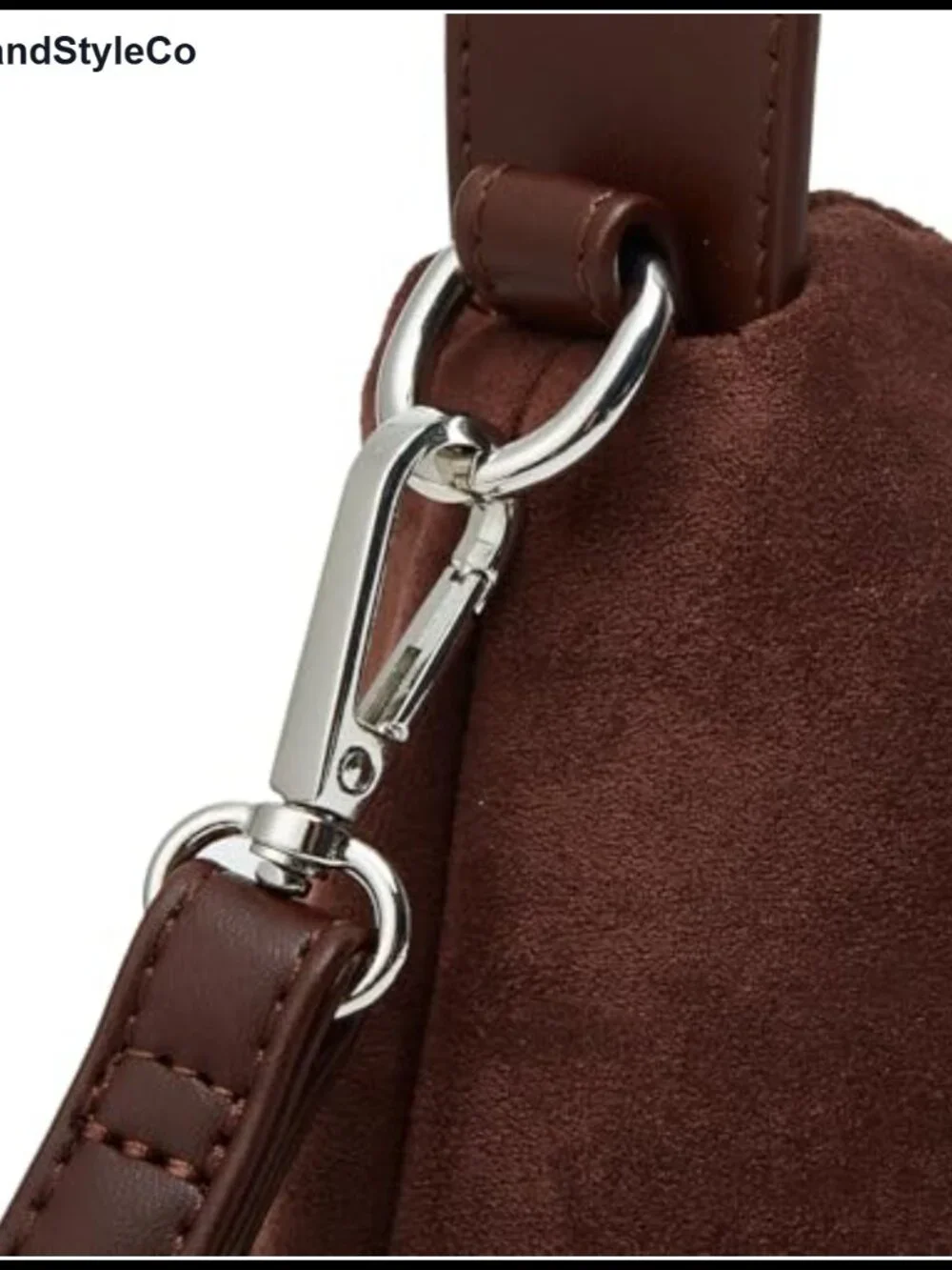 Faux Suede Crescent Hobo Bag Crossbody with Top Handle Adjustable Strap